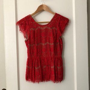 Antropologie Meave Lace Peplum Top (XSP)